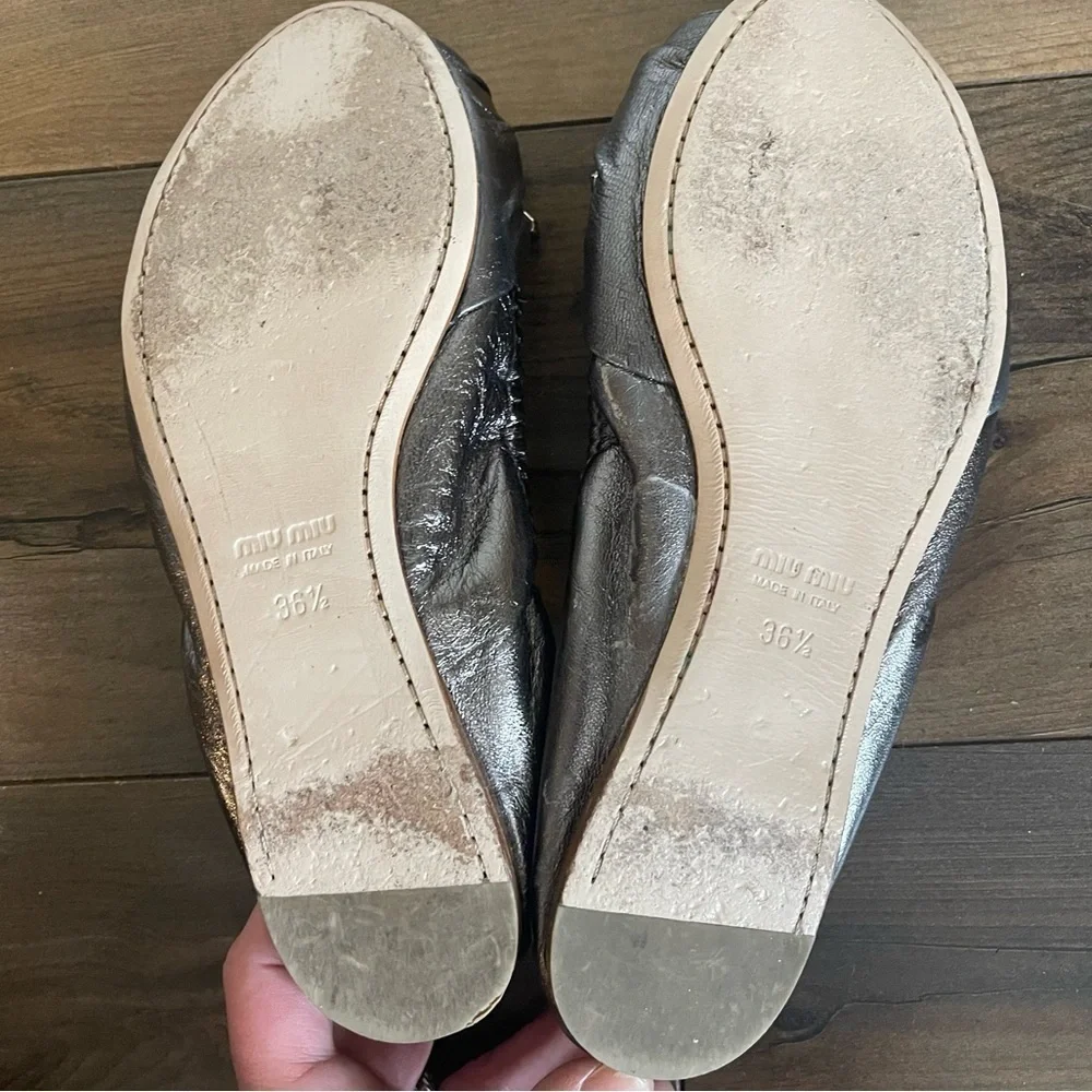 Miu Miu - silver ballerina flats size 36.5 EU​​